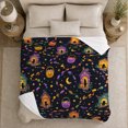 thumbnail image 4 of Colorful autumn celebration Doorways Along Winding confection illustrations Trails, Soft Flannel Blanket, Whimsical Storybook Repeat Home Decor for Bedroom and Living Room, Housewarming Gift, 4 of 7