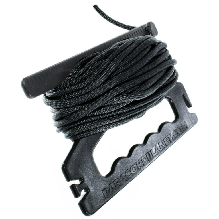 100 Feet of Multicolored 550 Paracord with Black WindIt Wizard Spool Tool
