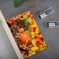 thumbnail image 5 of Thanksgiving Pumpkin Bathroom Four-Piece Set with Shower Curtain,Bathroom Mat,U-Shaped Rug,Toilet Lid Cover,Happy Thanksgiving Shower Curtain Set with 12pcs Hooks Accessories for Bathroom, 5 of 6