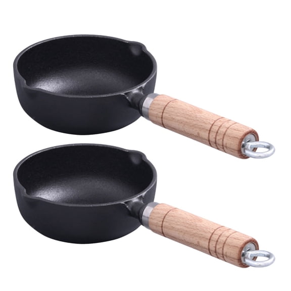 Homoyoyo Mini Cast Iron Skillet Set 2 Pieces for Cooking, Non-Stick Breakfast Pan