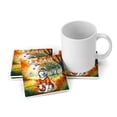 thumbnail image 3 of Hello Fall Siberian Husky Football Welcome Autumn with Leaves Pumpkins Set of 4 Stone Coasters Husky Dog Lover Gifts 4x4in Absorbent Soapstone Coaster - 00012, 3 of 5