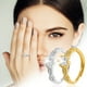 thumbnail image 1 of Xihbxyly Anillo de Circonita para Mujer, Elegante Diseño de Temperamento Moderno, Joya Romántica para Pareja, Perfecto para San Valentín, Uso Diario, Tamaño de 0,71 Pulgadas, 1 Anillo de Aleación., 1 of 2