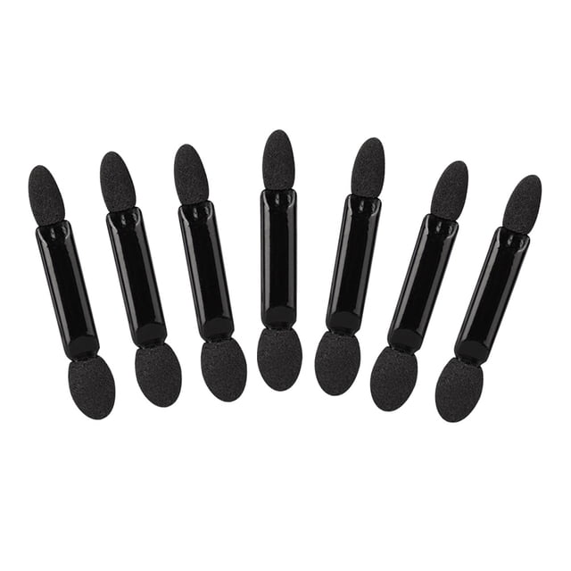 EeaseMX 50 pinceles de esponja de doble punta negros para sombras de ojos, aplicadores de sombras de ojos, pinceles de maquillaje