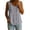 Gray, variant on Women Wide Scoop Neck Gathered Waist Flare Top Full Placket Textured Woven Blouse
