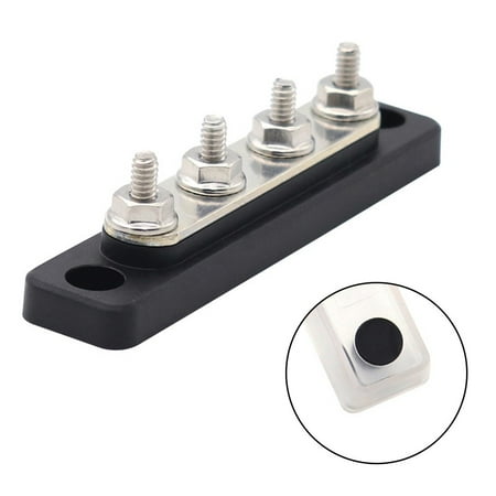 

12V/24V 4 WAY POWER DISTRIBUTION BUS BAR 4x5mm STUDS 100A RATED AUTO MARINE BOAT
