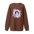 thumbnail image 5 of Feancey Merry Christmas Sweatshirt Women Novelty Gnome Printed Pullover Tops Drop Shoulder Long Sleeve Crewneck Sweatshirts Fashion Gift Ideas Coffee S, 5 of 6