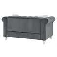 thumbnail image 3 of Raisa 60" Gray Velvet 2-Seater Sofa with 2-Throw Pillow, 3 of 4