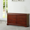 thumbnail image 2 of Wooden Dresser With Six Drawers , Cherry Brown, 2 of 4