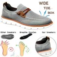 thumbnail image 3 of Men's Lightweight Sneakers Casual Breathable Fashion Mesh Comfort Driving Soft Flat Sole Athletic Canvas Walking Shoes Gray 9 US, 3 of 7