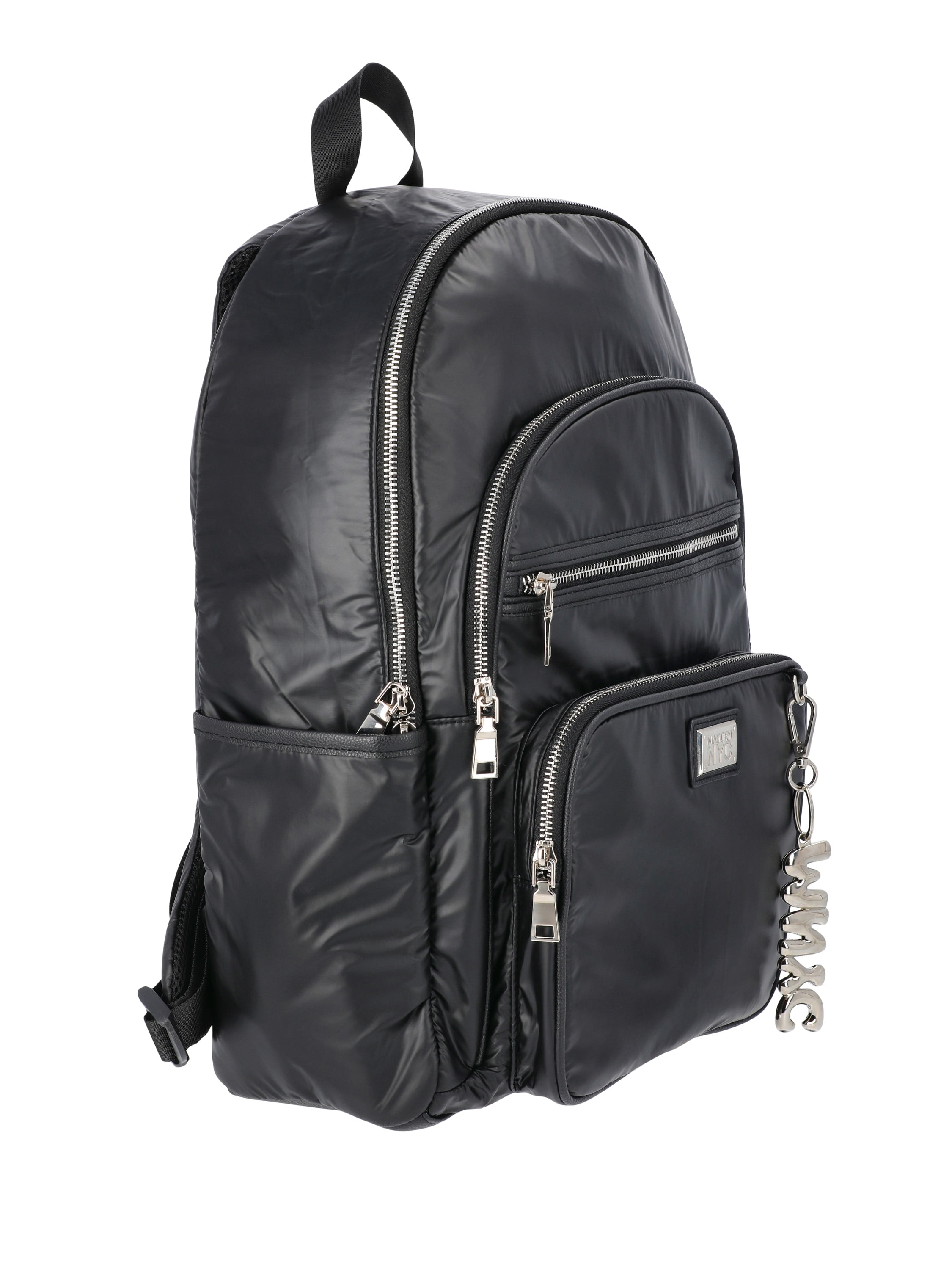 Madden NYC Women's Multi Pocket 17" Dome Backpack, Puffy Black