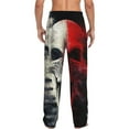 thumbnail image 7 of Salouo Red And White Screaming Demon Skull Print Pajama Pants for Men, Lounge Pants Elastic Waistband Casual Men's sleepwear Loungewear Sleep Pajama Pant -Small, 7 of 7
