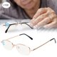thumbnail image 5 of Gafas de lectura unisex con bloqueo de luz azul +1,00, lentes transparentes para hombres y mujeres a la moda Golden Glamour, 5 of 8