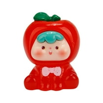 CMrtew ‌Miniature Fruit Figurines Resin Crafts Strawberry Orange Durian Home Decor Cute Mini House Decoration Accessories Tabletop Centerpiece DIY Craft Display‌