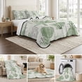 thumbnail image 6 of King Quilt Set 96''x106'', Sage Green Coastal Lightweight Summer Bedspread Coverlet Set with 2 Pillow Shams, Coral Starfish Nautical Compass Breathable All Season Quilt Bedding for Bedroom/Guest Room, 6 of 9
