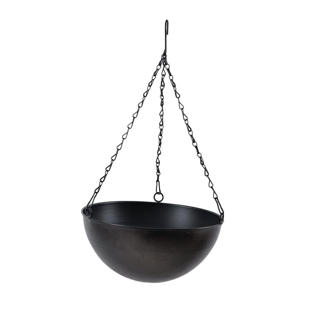 Maceta colgante decorativa, cesta de flores colgante, soporte para maceta, maceta colgante negro grande