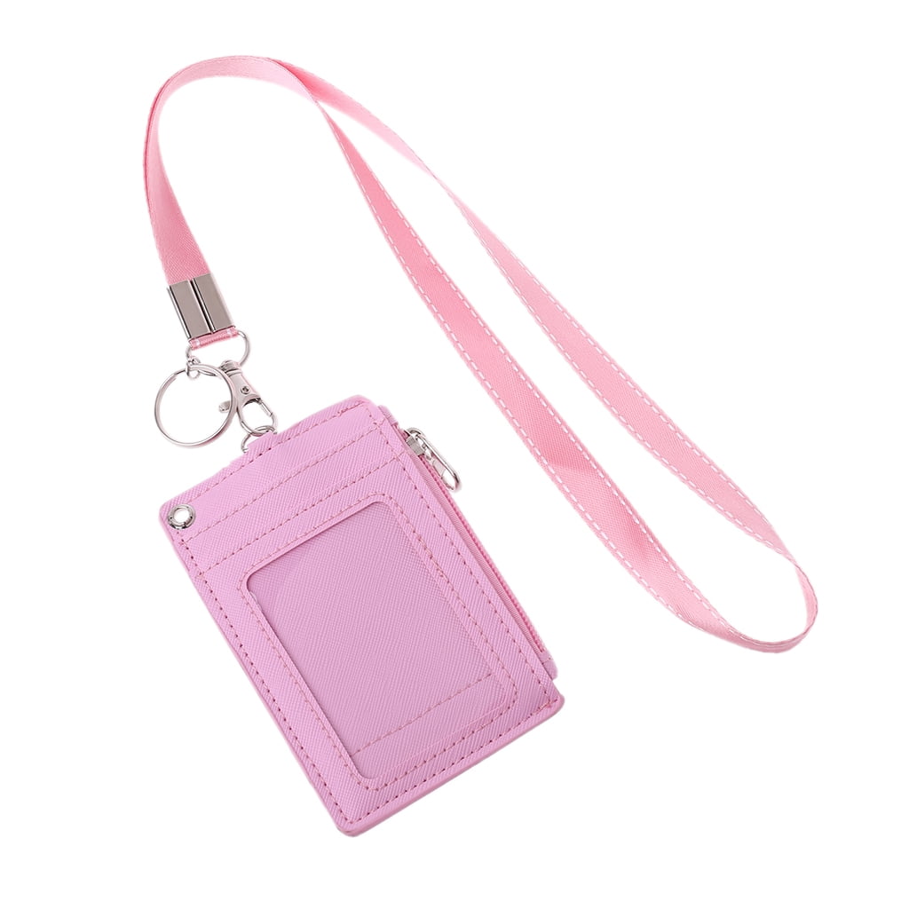 Women Business Credit ID Badge Card Holder Coin Purse Retractable Reel Key Chain 