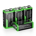 thumbnail image 2 of HiQuick 4-Pack 9V Rechargeable Lithium-Ion Batteries with NiMH/NiCD 9V Li-ion Battery Charger, 2 of 12