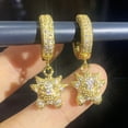 thumbnail image 4 of European and American hip-hop ghost hip-hop full of diamonds for men and women fashion earrings earrings earrings personality stud earrings for men and women trends, 4 of 7