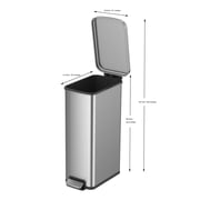 Better Homes & Gardens 7.9 Gallon Stainless Steel Slim Step Kitchen Trash Can, Soft-Close Lid, Silver