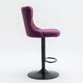 thumbnail image 5 of Dining Chairs Swivel Velvet Barstools Adjusatble Seat Height from 25-33 Inch,17.7inch base, Modern Upholstered Bar Stools with Backs Comfortable Tufted for Home Pub and Kitchen Island,Purple,Set of 2, 5 of 21