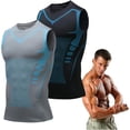 thumbnail image 1 of Maynox Camiseta de compresión, camiseta sin mangas con forma iónica, camiseta de compresión de manga corta para hombre, 1 of 7