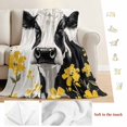 thumbnail image 5 of Farmhouse Cow Blanket Soft Cozy Warm Throw Blanket for Couch, Plush Fuzzy Flannel Fleece Blankets for Sofa, Spring Pastoral Yellow Floral Vintage Bed Blankets Lightweight Gifts for Women, 50"x80", 5 of 9