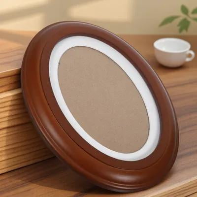Pawsdot Oval Wood Frame Picture Frame Coffee Brown 1Pcs