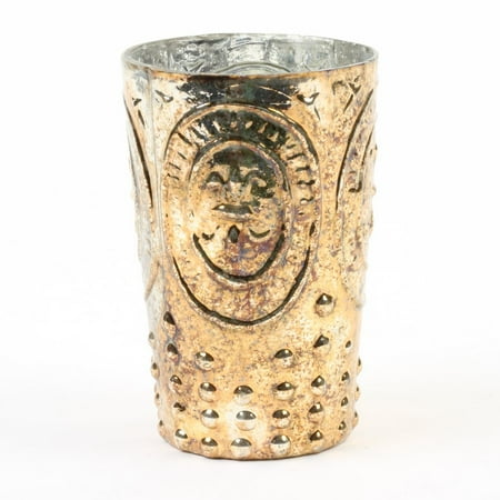 Koyal Wholesale Burnt Gold Fleur De Lis Vase Votive Cup 4 5 Inch