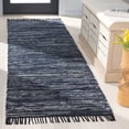 thumbnail image 2 of SAFAVIEH Rag Rug LACEWORK Distressed Runner Rug, Navy/Black, 2'3" x 8', 2 of 7