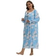 thumbnail image 3 of WBQ Womens Long Nightgown Floral Night Dress With Long Sleeve for Ladies Plus Size Sleep Shirts Full Length Soft Sleep Gowns, 3 of 6
