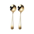 thumbnail image 2 of Ynlkorvg Tableware Round Spoon 304 Stainless Spoon Fork Household Cute Small Soup Spoon Thick Round Bottom Eating Spoon, 2 of 9