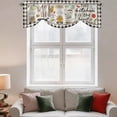 thumbnail image 2 of Kitchenware Gnomes Tie Up Valance Curtains for Windows, Kitchen Curtains Window Treatments, Kitchen Cooking Tool Retro Plaid Short Window Shades Valances for Bedroom Bathroom Cafe 42"x18", 2 of 8