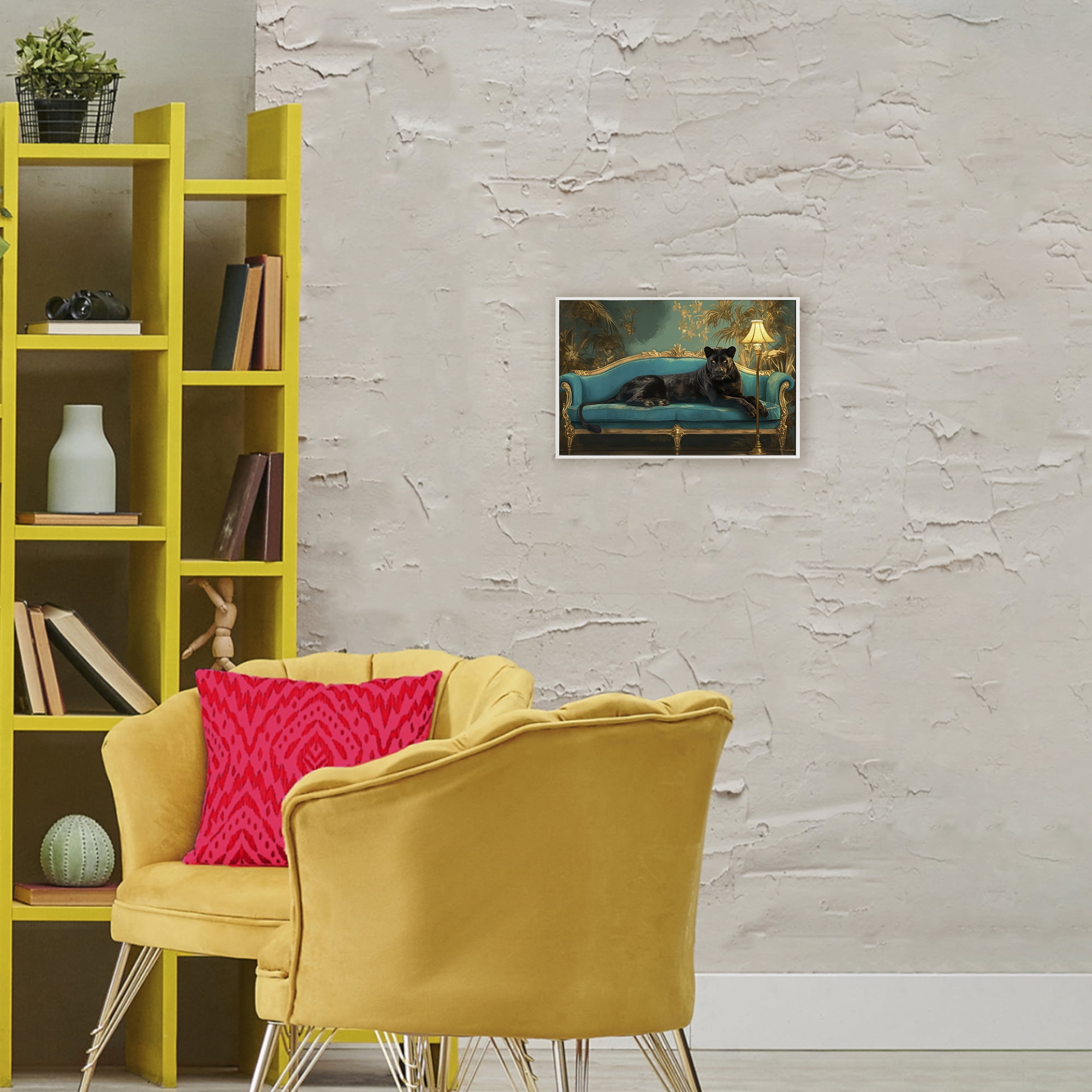 Stupell Industries Exotic Lounging Panther White Framed Giclee Art, design by Tina LeCour