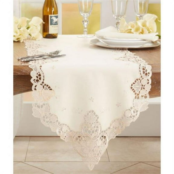 Saro Lifestyle Lace Design Table Runner