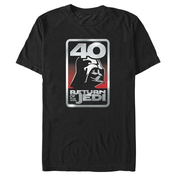 Men's Star Wars: Return of the Jedi Return of the Jedi Darth Vader 40 Logo  Graphic Tee Black 3X Large