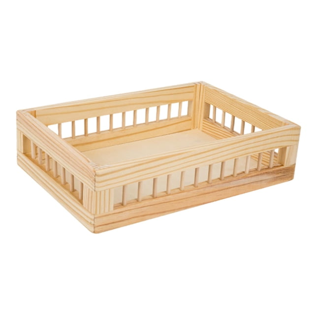 Cesta de almacenamiento de madera para cocina, organizador de juguetes, verduras y frutas. SG