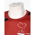 thumbnail image 5 of YiZYiF Mens Kitchen Hotel Chef Uniform Cook Tops Caterers Baker Short Sleeve T-Shirt Red XL, 5 of 7
