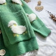 thumbnail image 4 of IROINID Cardigan Court pour Femmes, Rayures, Manches Longues, Décontracté, Patchwork, Vert, 4 of 7