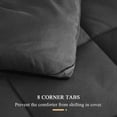 thumbnail image 4 of 120x128 Oversized King Comforter, Extra Large King Size Comforter Oversized, All Season Soft Lightweight Quilt Down Alternative Duvet Insert with 8 Corner Tabs(120x128, Black), 4 of 7