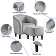 thumbnail image 4 of Alden Design Velvet Club Chair with Ottoman for Living Room, Gray, 4 of 11