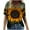 Yellow, variant on Viikei Womens Tops 3/4 Sleeve Women's Fashion Casual Plus Size Scenic Flowers Printing V-Neck T-Shrit Tops