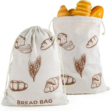 2 Packs Bread Bags for Sourdough, Reusable Bread Bags for Homemade Sourdough, Linen Potato Onion Storage Bag, Large Capacity, Perfect for Home Baked