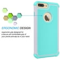 thumbnail image 2 of Njjex Phone Case For 5.5" iPhone 8 Plus / iPhone 7 Plus, Njjex 2-Piece Shockproof Rugged Rubber Plastic Hard Case Cover For iPhone 8 Plus (2017) / iPhone 7 Plus (2016) -Grey/Turquoise, 2 of 6
