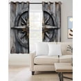 thumbnail image 2 of Vintage Coastal Blackout Curtains for Bedroom Living Room Darkening Curtains 63 Inches Long Compass Nautical Summer Beach Window Curtain 2 Panels Set Insulated Window Treatment Grommet Drapes 52"x63", 2 of 9