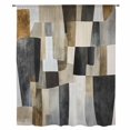 thumbnail image 2 of Black Brown Boho Sheer Curtains 45 Inches Long, Abstract Modern Geometric Art Light Filering Curtains, Breathable Simi Curtain Privacy Drapes for Kitchen Bathroom Lightweight Small Window Treatment, 2 of 9