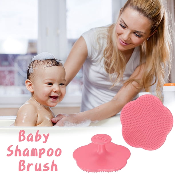 Cepillo de baño para bebé, cepillo para el cuero cabelludo del bebé, cepillo de baño suave y cómodo, herramienta para bañar el cuero cabelludo del recién nacido.