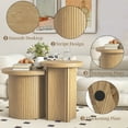 thumbnail image 6 of Oubayajia Modern Nesting Coffee Table Set of 2, Wood Round Table for Living Room Bedroom Balcony, 6 of 7