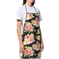 thumbnail image 4 of Yiaed Rose Flowers Print Kitchen Apron with Hand Wipe Pockets,Big Pocket,Aprons for Women with Pockets, Waterproof for Cooking Baking, 4 of 7