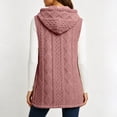 thumbnail image 6 of Jsaierl Women's Cable Knit Hooded Long Vest Button Down Sleeveless Cardigan Cozy Fall Winter Layering Outwear, 6 of 10