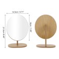 thumbnail image 2 of 1 Pc Espejo Cosmético de Escritorio Ovalado Grande para Mujeres para Viajes de Negocios Color Madera Espejo Plateado, 2 of 3